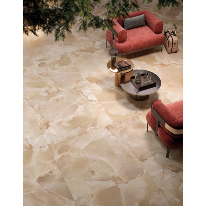 Mirage Onyce Champagne ON03 Pearl Boden- und Wandfliese 120x120 cm