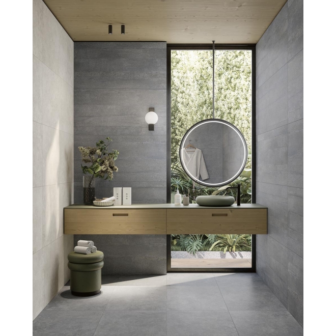Fliese Pastorelli Yourself in der Farbe Nordic verlegt in einem Badezimmer