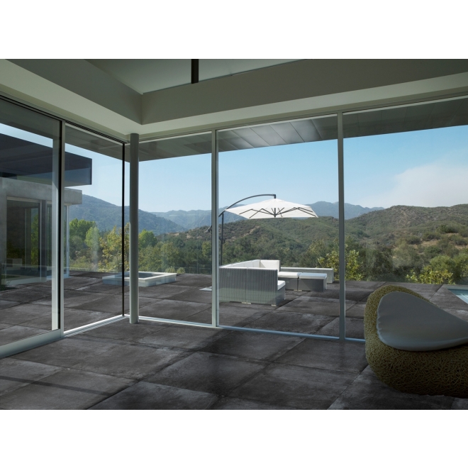 PrimeCollection HemiPLUS Outdoor Iron Terrassenplatte rektifiziert 80x80 cm