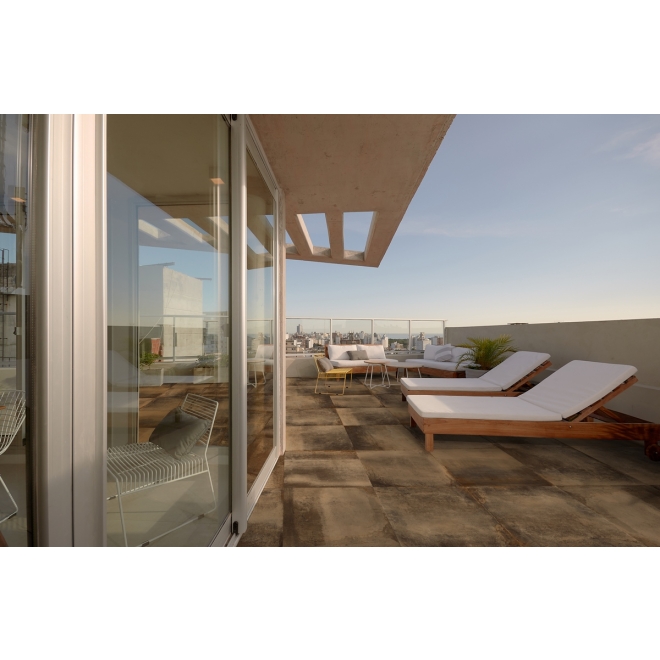 PrimeCollection HemiPLUS Outdoor Copper Terrassenplatte rektifiziert 60x60 cm