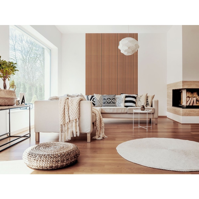 PrimeCollection Akustik Wandpaneel Teak MDF Furnier 240x60 cm