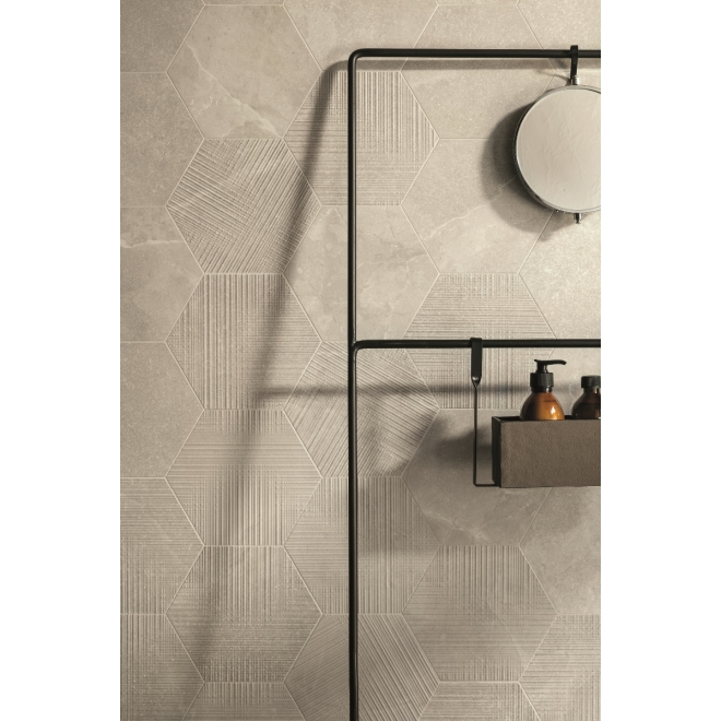Provenza Eureka Sabbia 6-Eck Boden- und Wandfliese 22x19,3 cm