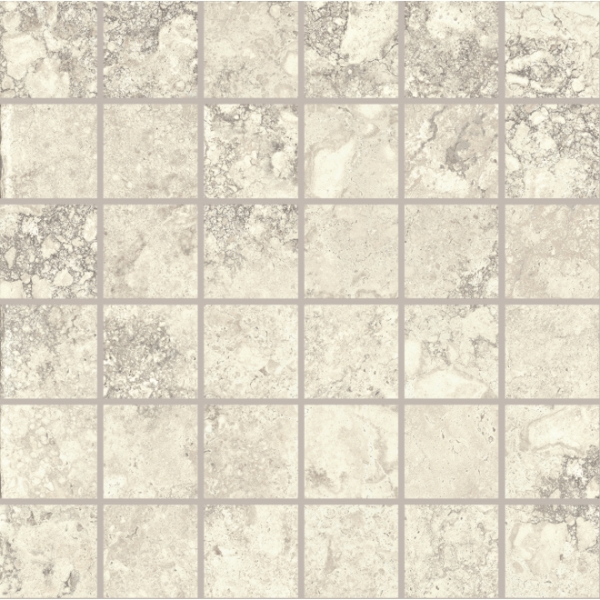 Provenza Unique Travertine Mosaik 5x5 White Ancient matt Matte 30x30 cm