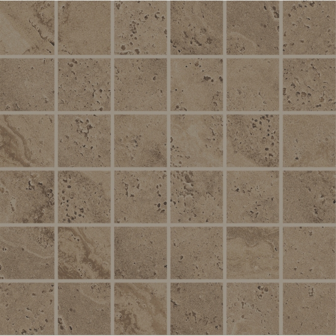 Provenza Unique Travertine Mosaik 5x5 Chocolate Minimal matt Matte 30x30 cm