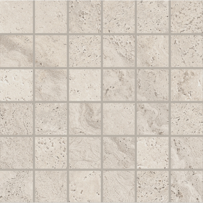 Provenza Unique Travertine Mosaik 5x5 Silver Minimal matt Matte 30x30 cm