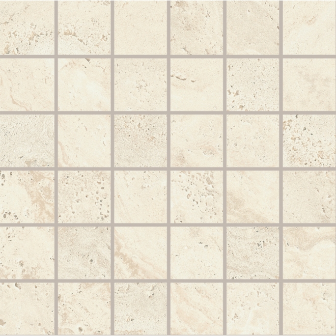 Provenza Unique Travertine Mosaik 5x5 White Minimal matt Matte 30x30 cm