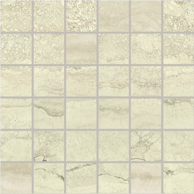 Provenza Unique Travertine Mosaik 5x5 Cream Vein Cut matt Matte 30x30 cm