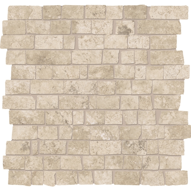 Provenza Unique Travertine Mosaico MiniBlock Cream Ancient matt Matte 30x30 cm