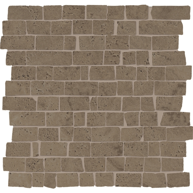 Provenza Unique Travertine Mosaico MiniBlock Chocolate Minimal matt Matte 30x30 cm