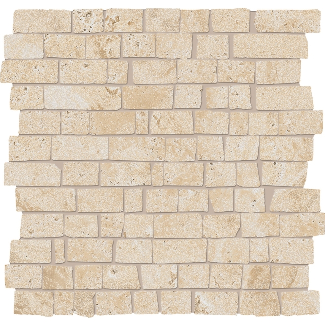 Provenza Unique Travertine Mosaico MiniBlock Cream Minimal matt Matte 30x30 cm