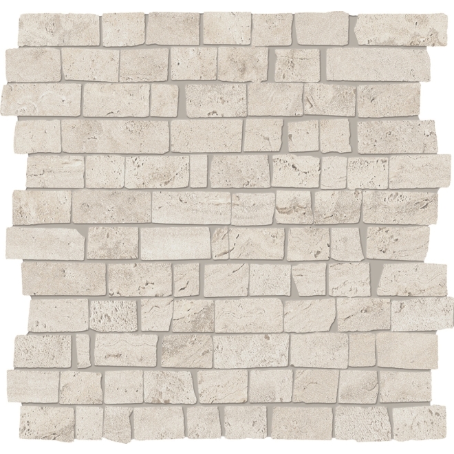 Provenza Unique Travertine Mosaico MiniBlock Silver Minimal matt Matte 30x30 cm