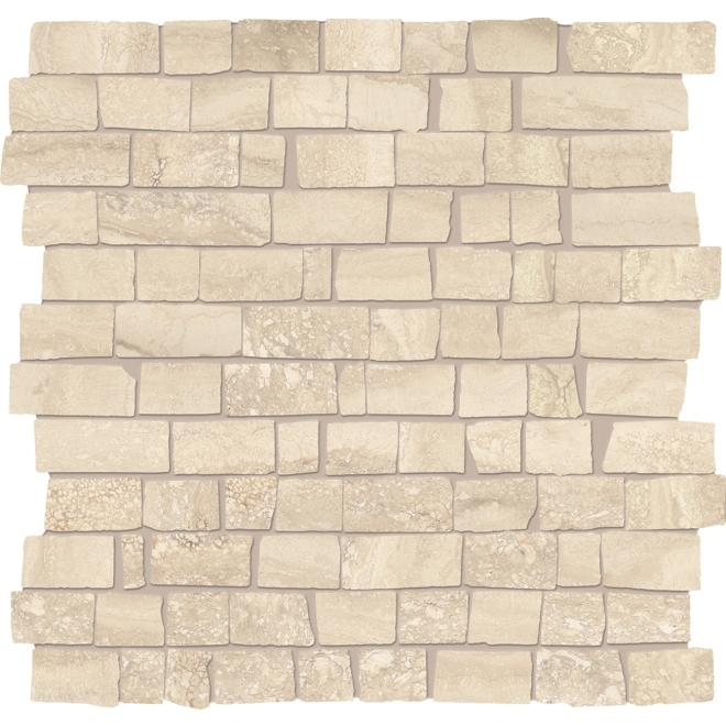 Provenza Unique Travertine Mosaico MiniBlock Cream Vein Cut matt Matte 30x30 cm