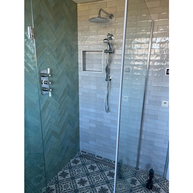 Revoir Paris Atelier Gris glänzend Wandfliese 6,2x25 cm