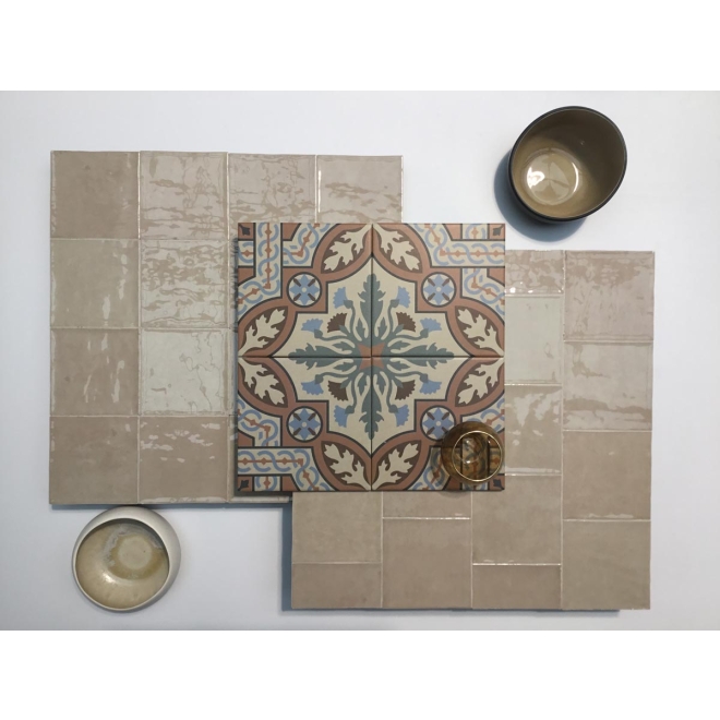 Revoir Paris Atelier Taupe glänzend Wandfliese 10x10 cm