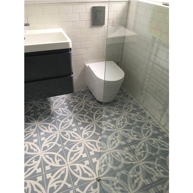 Revoir Paris La Madeleine Zelie Bleu matt Wand/Bodenfliese 20x20 cm