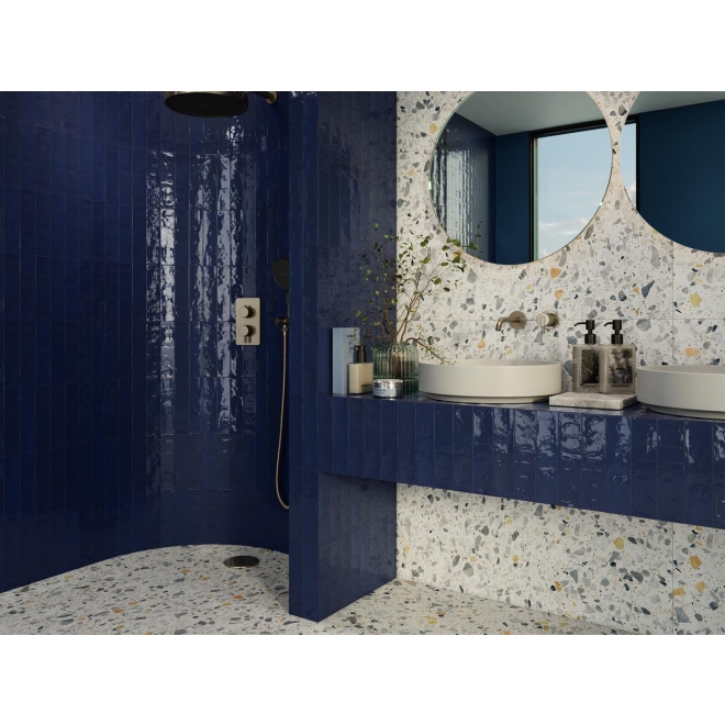 Revoir Paris Studio Cobalt glänzend Wandfliese 6,2x25 cm