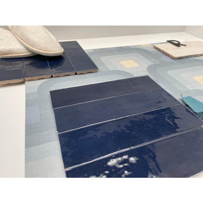 Revoir Paris Studio Cobalt glänzend Wandfliese 6,2x25 cm