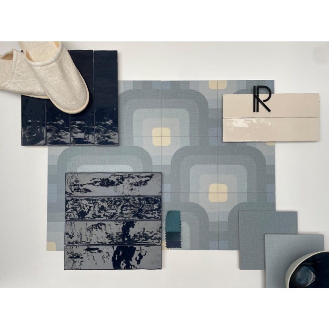 Revoir Paris Studio Cobalt glänzend Wandfliese 6,2x25 cm