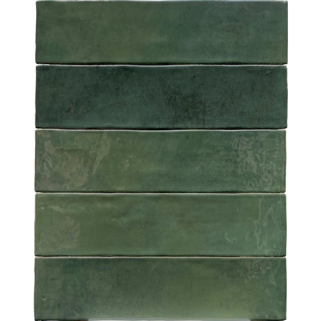 Revoir Paris Studio Vert Olive glänzend Wandfliese 6,2x25 cm