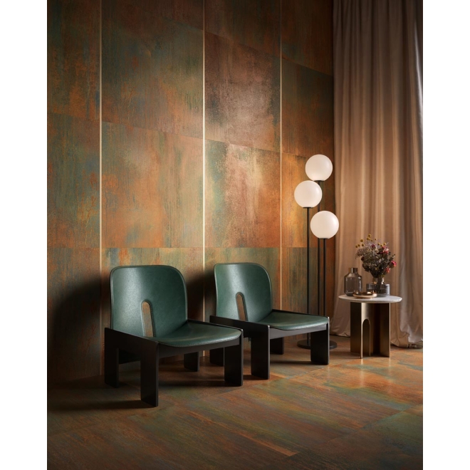 Fliese Sant Agostino Dripart in der Farbe Bronze verlegt in einem Hotel