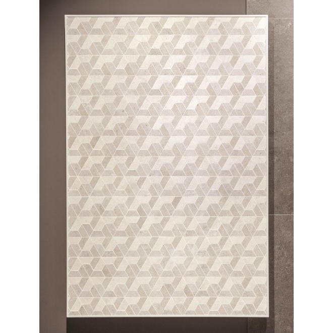 Mosaik Sant Agostino Highstone in der Farbe Light liegt auf anderen Fliesen