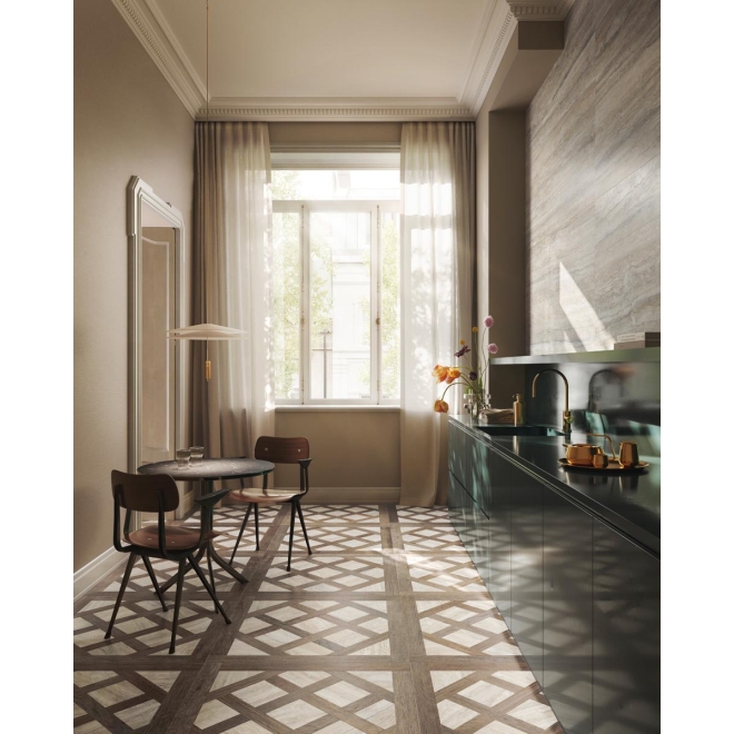 Fliese Sant Agostino Invictus in der Farbe Beige verlegt in einer Küche