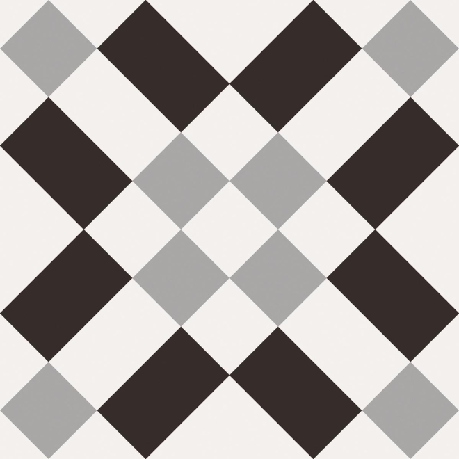 Fliese Sant Agostino Patchwork in der Farbe B&W 2