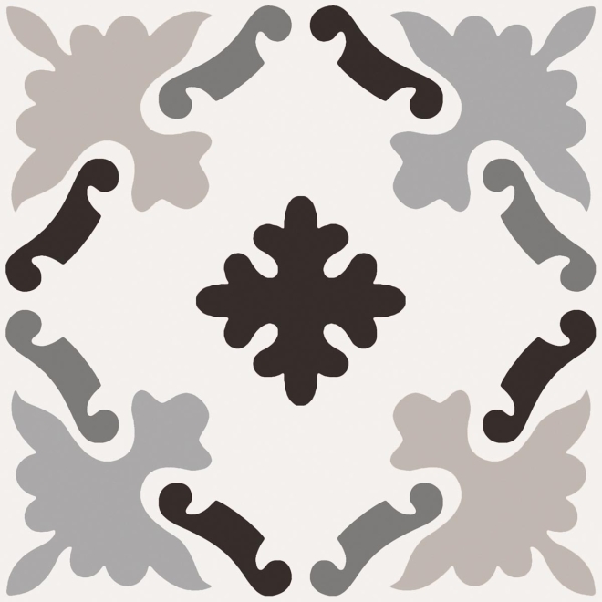 Fliese Sant Agostino Patchwork in der Farbe B&W 3