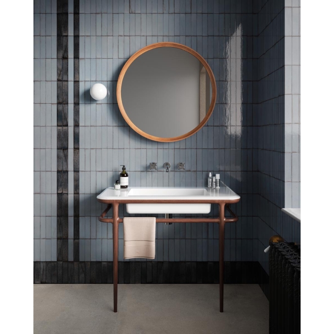 Dekor Sant Agostino Tetris in der Farbe Artic verlegt in einem Badezimmer