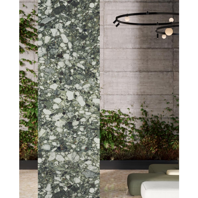 Fliese Sant Agostino Venistone in der Farbe Beige verlegt an einer Säule