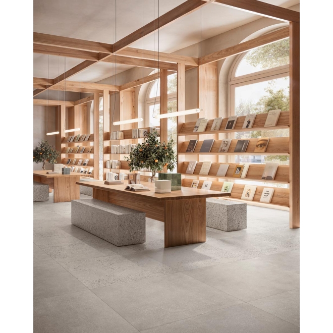 Sant Agostino Gravel Full Pearl NAT Boden- und Wandfliese 120x120 cm