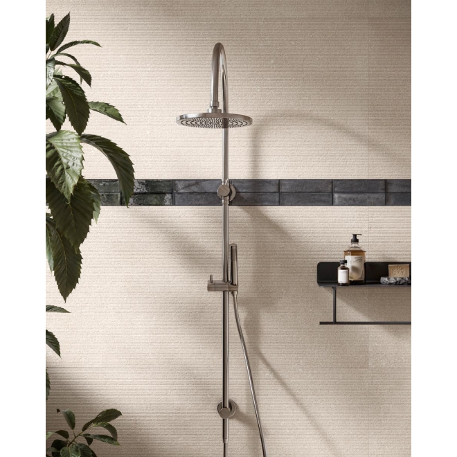 Sant Agostino Gravel Small Plisse Light Boden- und Wandfliese 60x120 cm