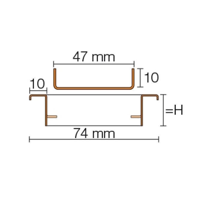 Schlüter KERDI-LINE-C 19 mm Rinnenabdeckung FRAMED TILE Graphitschwarz 50 cm
