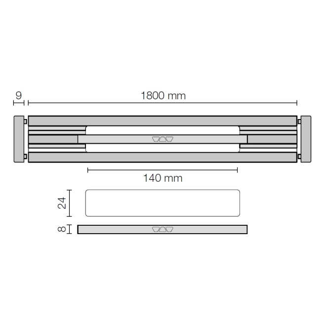 Schlüter KERDI-LINE-VARIO Entwässerungsprofil 180 cm WAVE 42 Grau