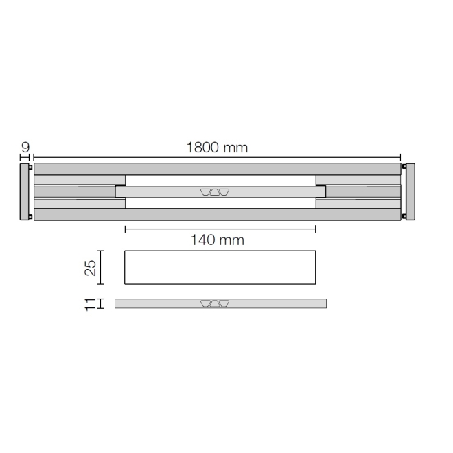 Schlüter KERDI-LINE-VARIO Entwässerungsprofil 180 cm WAVE 42 Edelstahl gebürstet