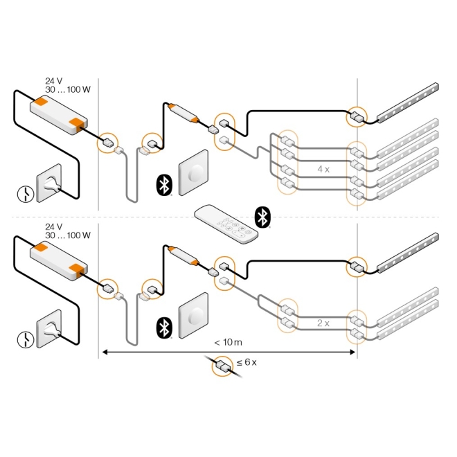 Schlüter LIPROTEC EASY LED-Modul mit Schenkel Neutralweiss Edelstahl gebürstet V4A 200 cm