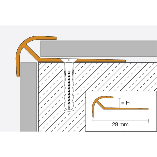 Schlüter VINPRO-RO Kantenschutzprofil (Wand) chrom gebürstet Höhe: 4 mm