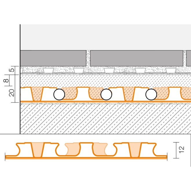 Schlüter BEKOTEC-EN FK Estrichnoppenplatte mit rückseitigem Trägervlies 0,77 m²