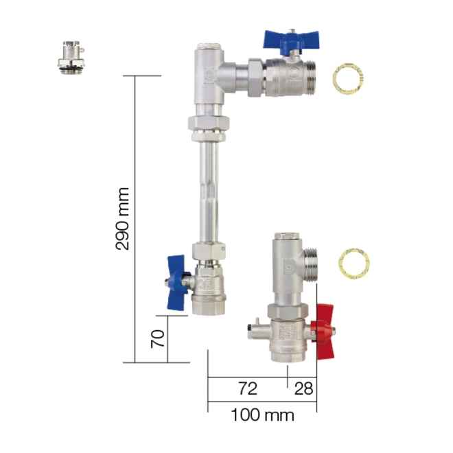 Schlüter BEKOTEC-THERM-PW Platzhalter für Wärmemengenzähler vertikal