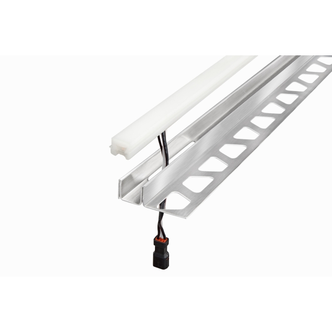 Schlüter LIPROTEC EASY LED-Modul mit Schenkel Neutralweiss Edelstahl gebürstet V4A 200 cm