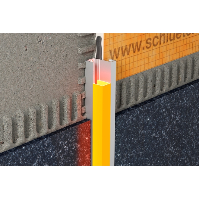 Schlüter LIPROTEC WSQ Profil mit Quadec-Abschluss Aluminium 250 cm