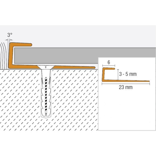 Schlüter VINPRO-S Abschlussprofil chrom gebürstet Höhe: 4 mm