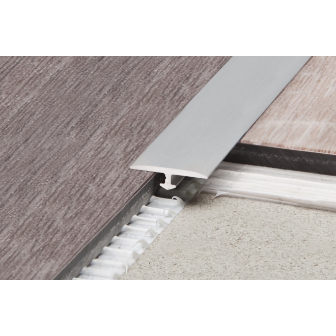 Schlüter VINPRO-T Übergangsprofil (höhengleich) chrom gebürstet Breite: 14 mm