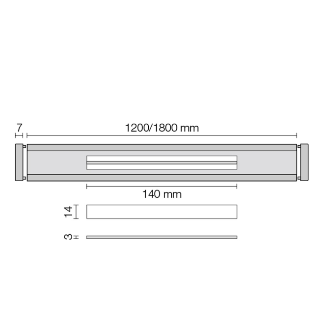 Schlüter KERDI-LINE-VARIO Entwässerungsprofil 180 cm COVE 34 Edelstahl gebürstet