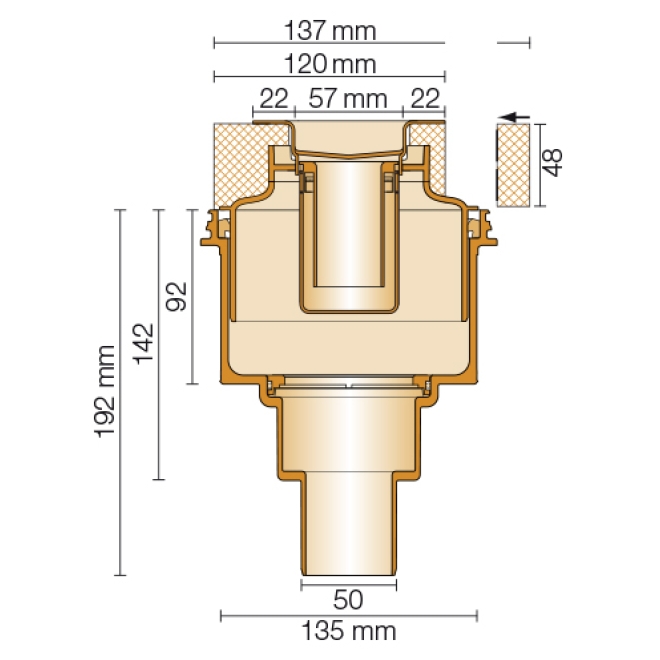 Schlüter KERDI-LINE-V 50 G2 KLV50G2E90