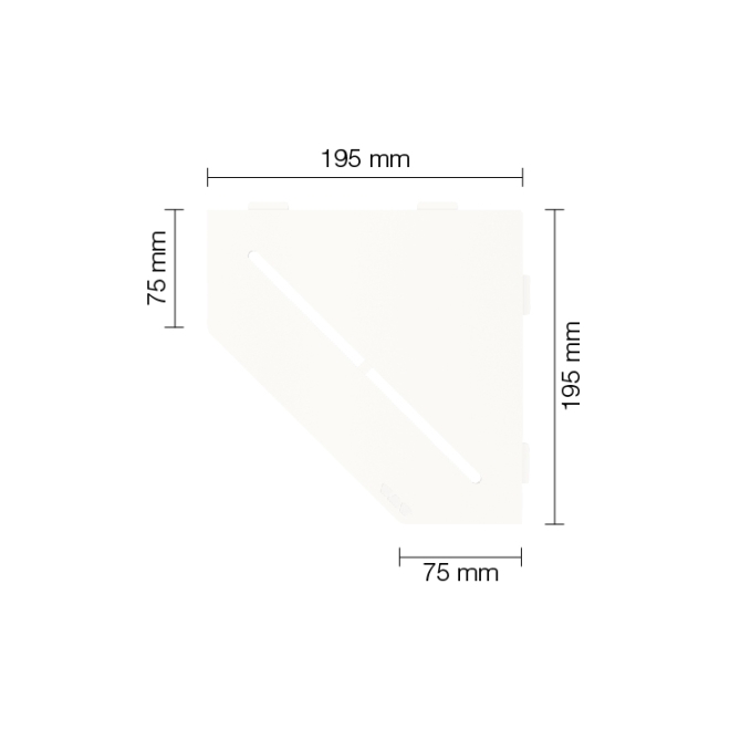 Schlüter Wandablage SHELF-E Brillantweiß matt 195x195 mm