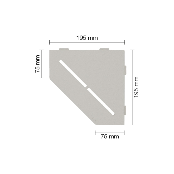 Schlüter Wandablage SHELF-E Beigegrau 195x195 mm