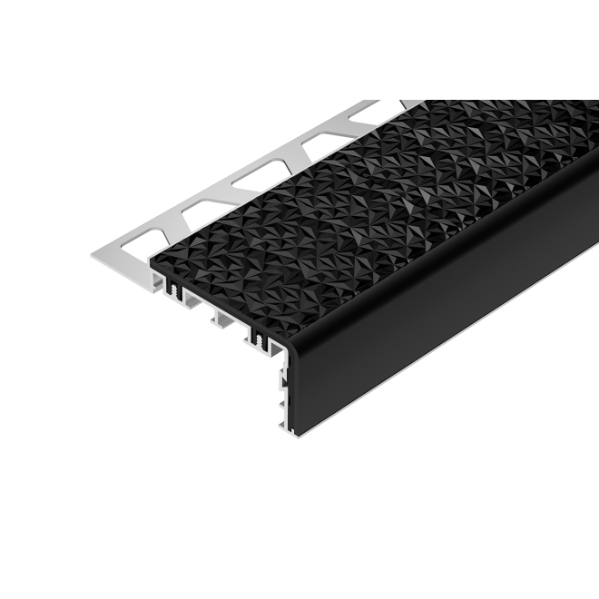Schlüter TREP-V 60 Treppenprofil, Graphitschwarz, Länge: 300 cm, Höhe 9 mm