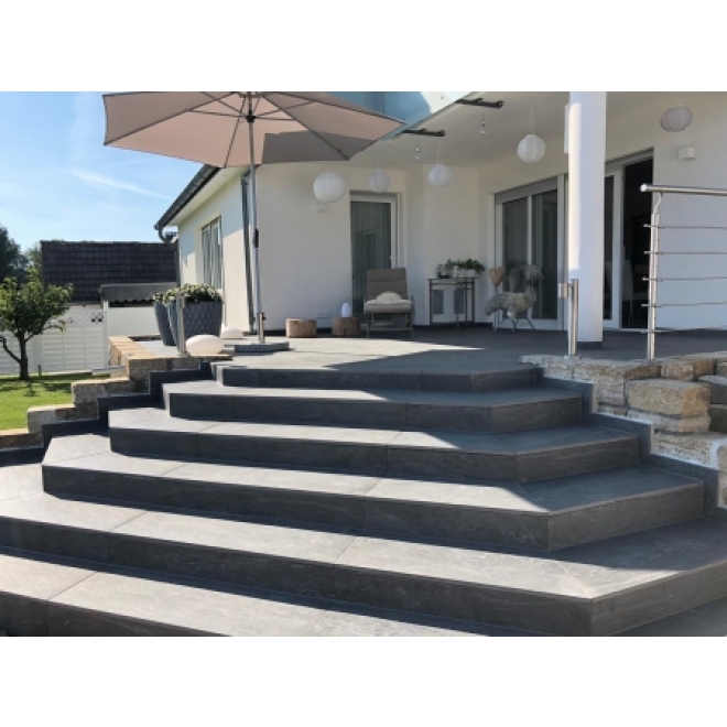 PrimeCollection Wave Terrassenplatte Black 40x80 cm