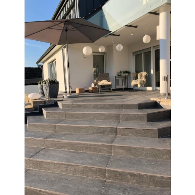 PrimeCollection Wave Terrassenplatte Black 40x80 cm